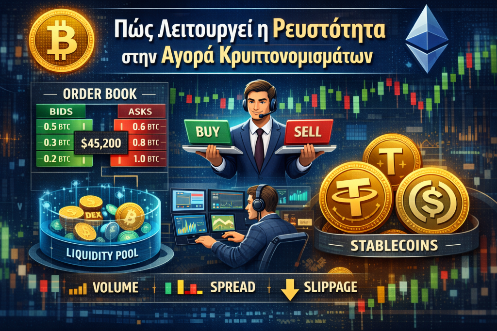 Πώς Λειτουργεί Πραγματικά η Ρευστότητα στην Αγορά Κρυπτονομισμάτων